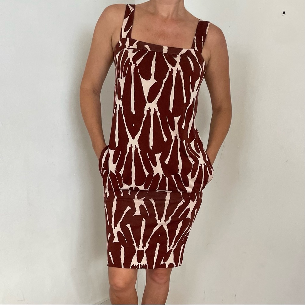 DVF bold ikat pattern dress